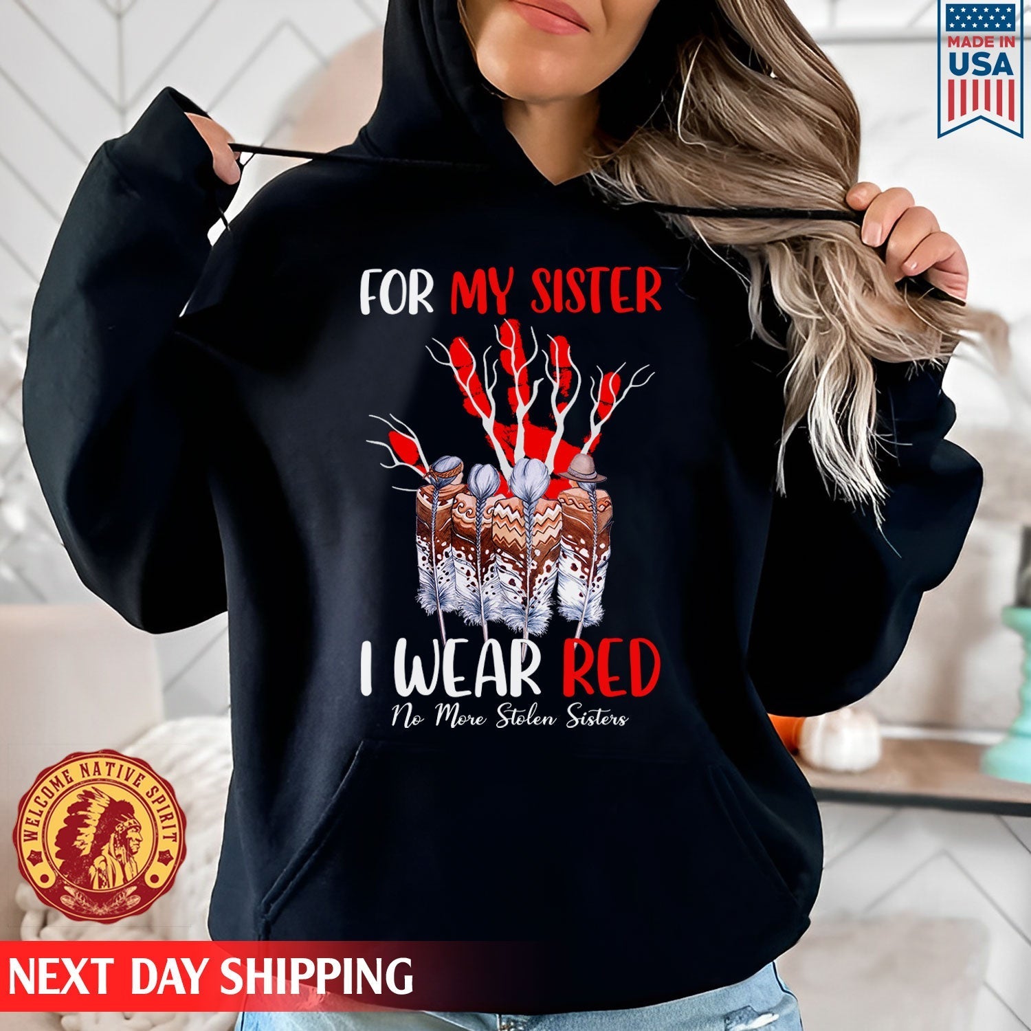 For My Sisters I Wear Red, No More Stolen Sisters MMIW Unisex T-Shirt/Hoodie/Sweatshirt