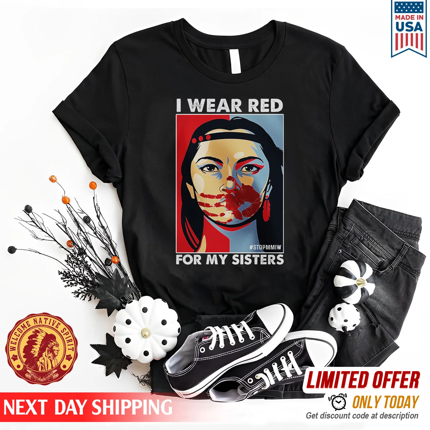 MMIW I Wear Red For My Sister Woman Red Hand Unisex T-Shirt/Hoodie/Sweatshirt